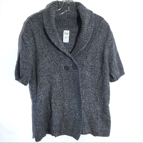 Duo Maternity Gray Short Sleeve Sweater - Picture 1 of 4